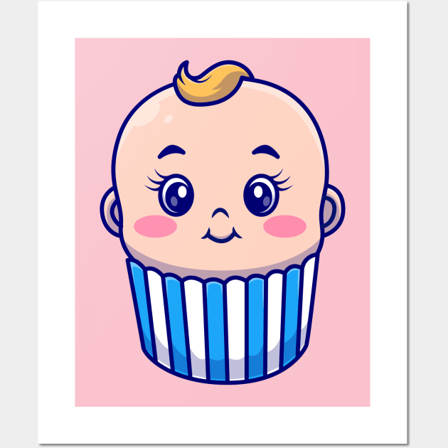 Cute Baby Cake Boy Cartoon Wall Art by Catalyst Labs